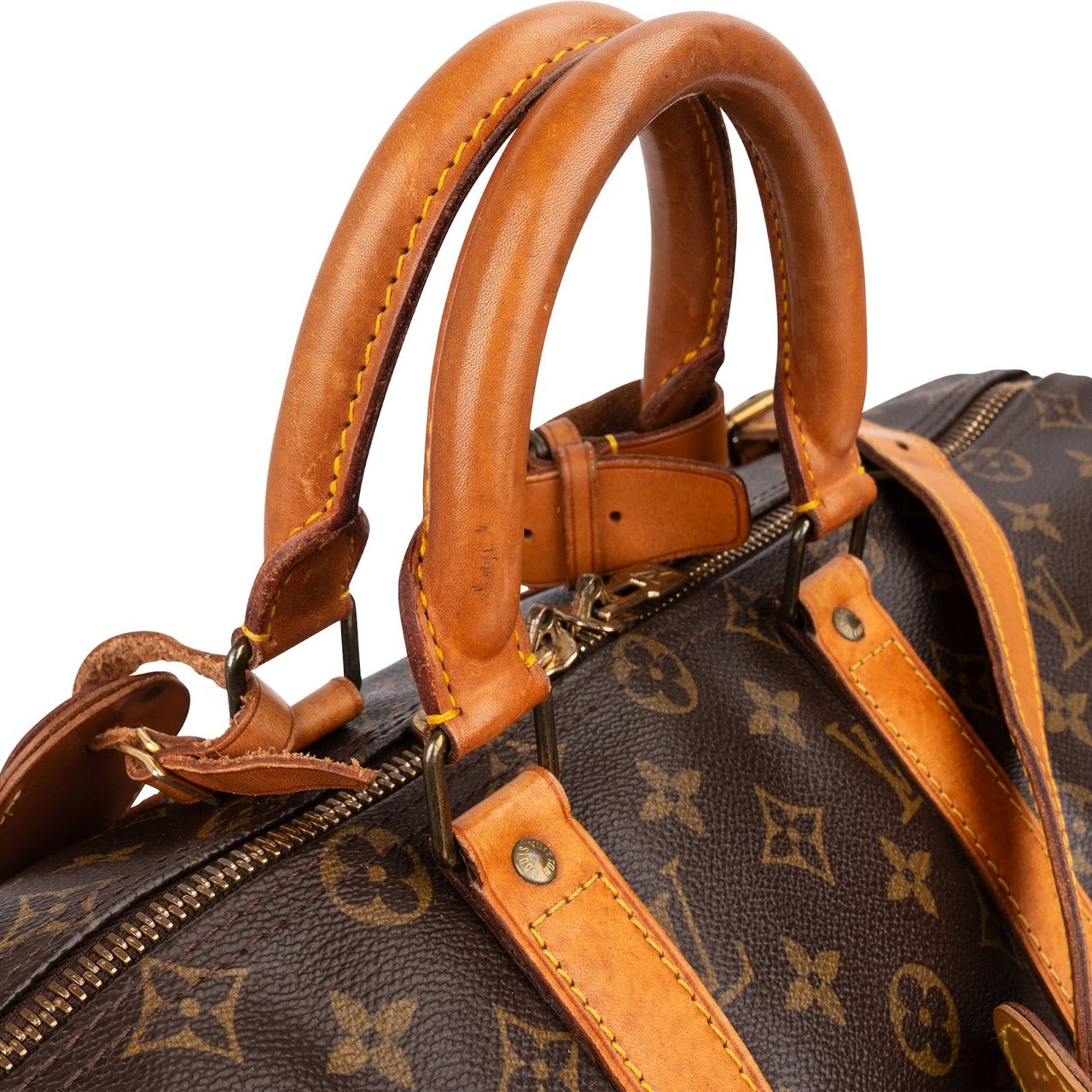 Louis Vuitton Monogram Canvas Keepall 50 Bandoulière Travel Bag Bruin