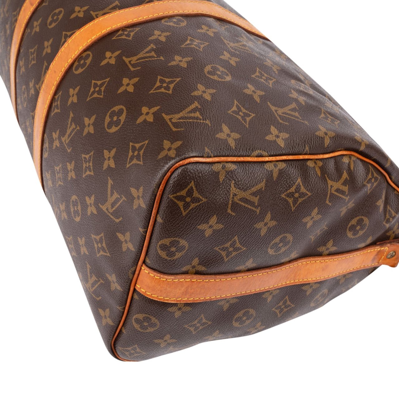 Louis Vuitton Monogram Canvas Keepall 50 Bandoulière Travel Bag Bruin