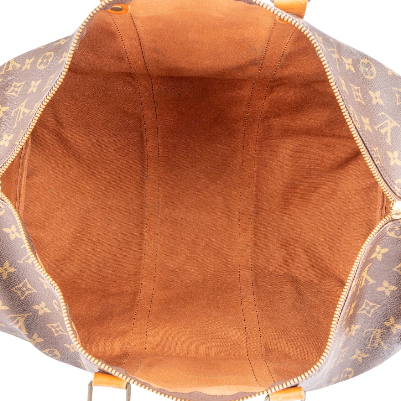 Louis Vuitton Monogram Canvas Keepall 50 Bandoulière Travel Bag Bruin
