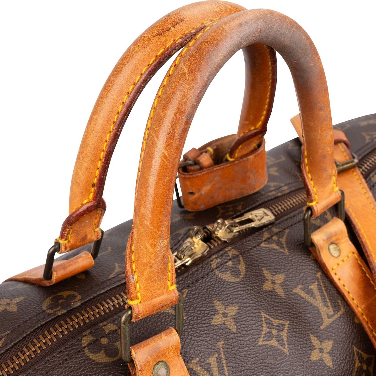 Louis Vuitton Monogram Canvas Keepall 50 Bandoulière Travel Bag Bruin