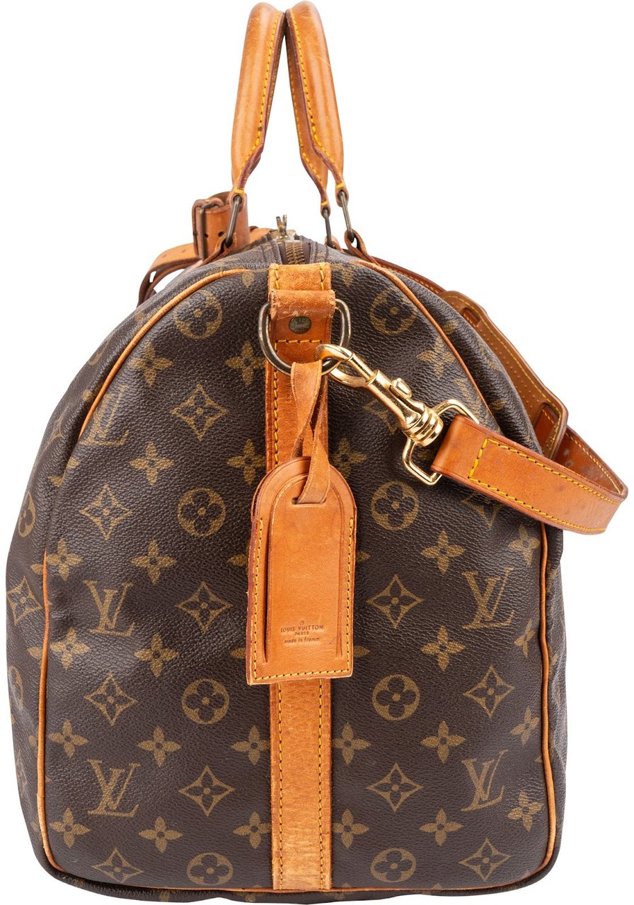 Louis Vuitton Monogram Canvas Keepall 50 Bandoulière Travel Bag Bruin