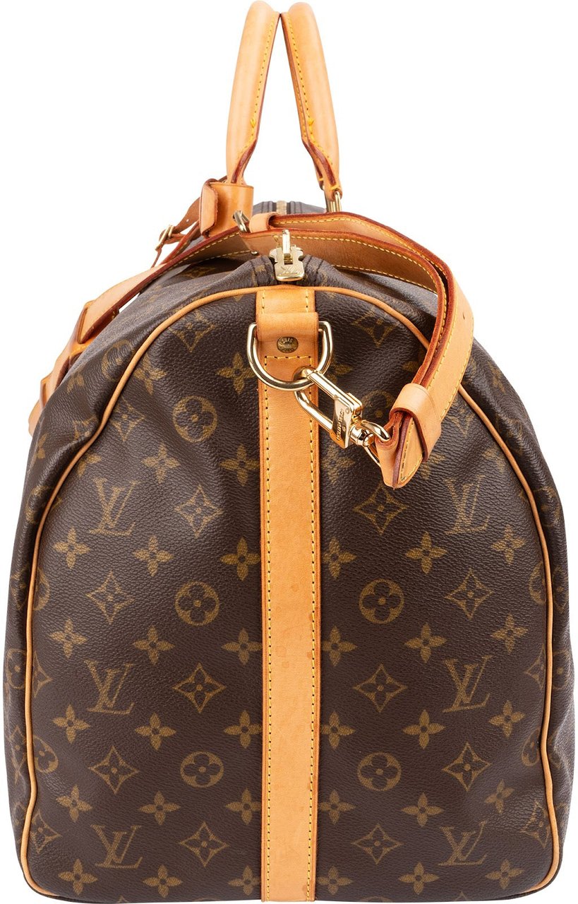 Louis Vuitton Monogram Canvas Keepall 55 Bandoulière Travel Bag Bruin