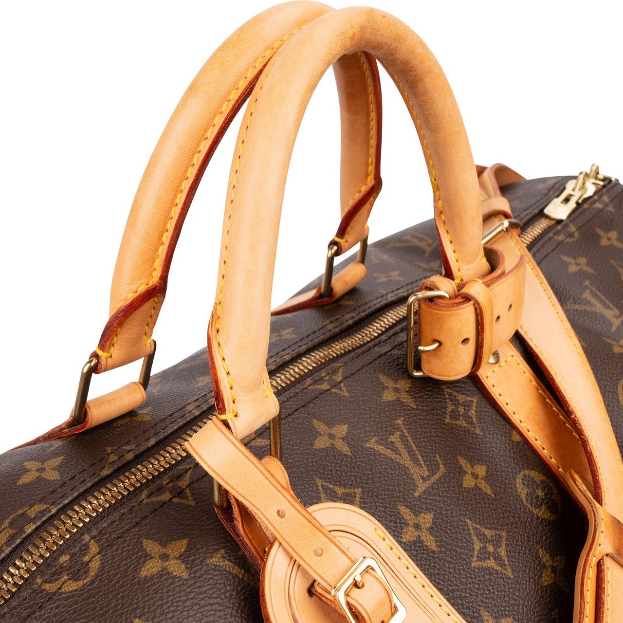 Louis Vuitton Monogram Canvas Keepall 55 Bandoulière Travel Bag Bruin