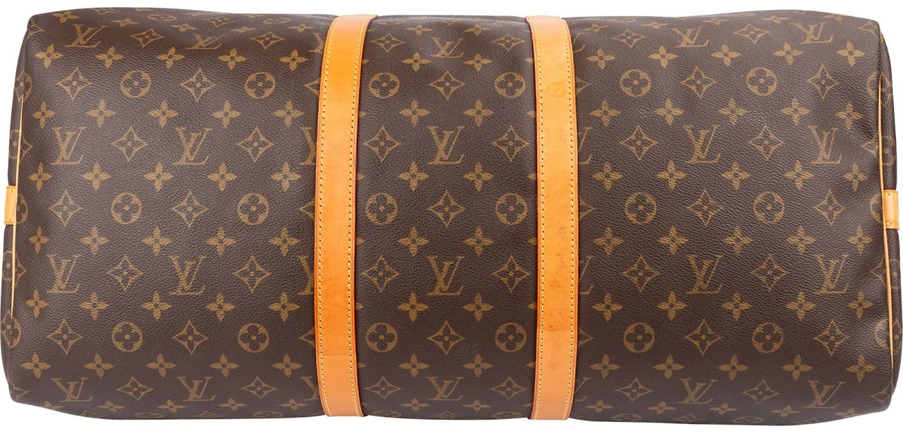 Louis Vuitton Monogram Canvas Keepall 55 Bandoulière Travel Bag Bruin