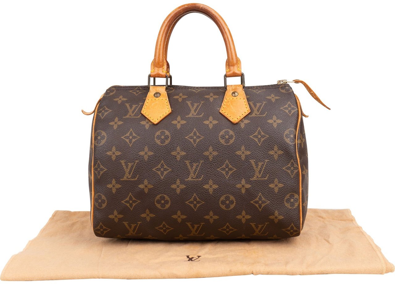 Louis Vuitton Monogram Canvas Speedy 25 Handbag Bruin