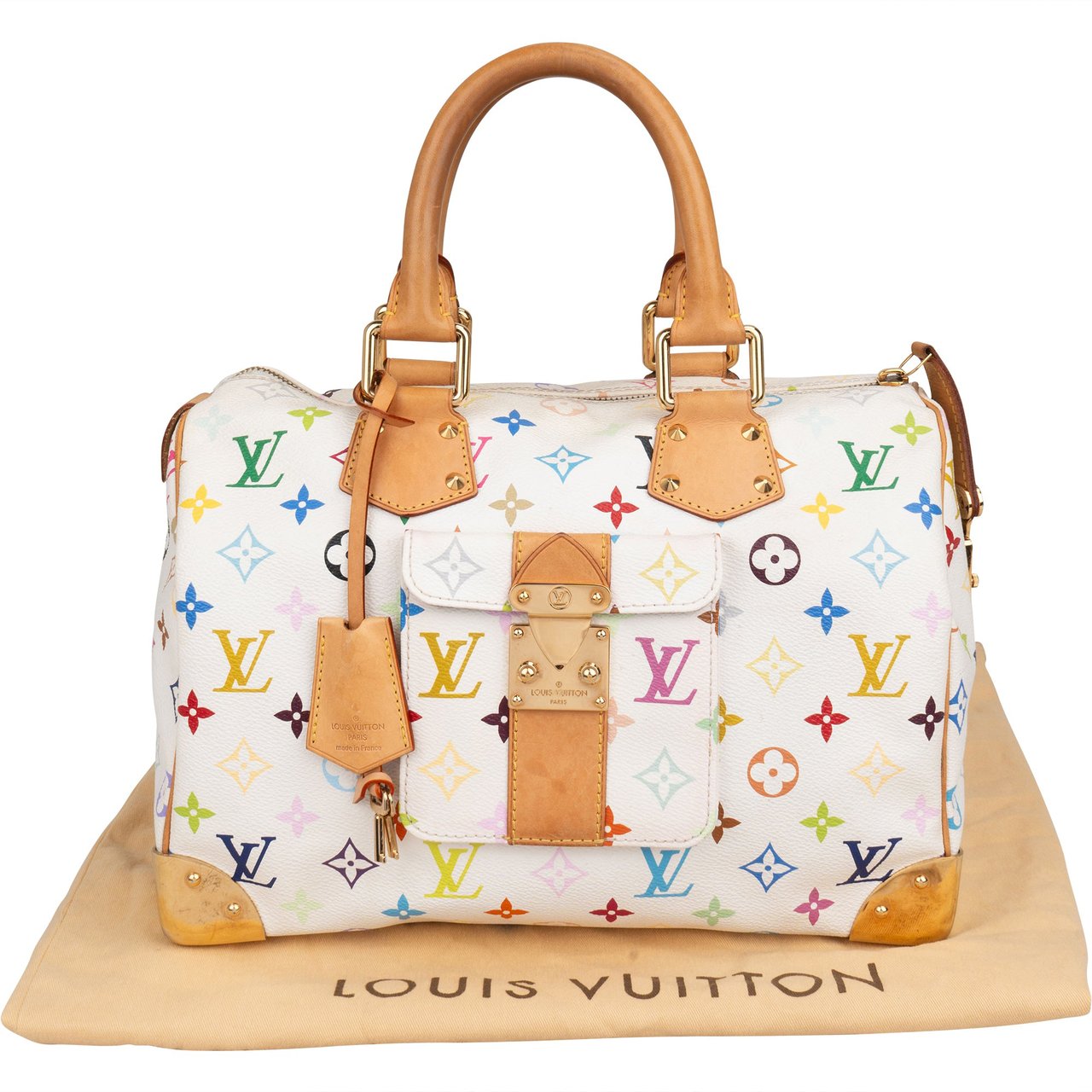 Louis Vuitton Canvas Murakami Multicolor Monogram Speedy 30 Handbag Wit