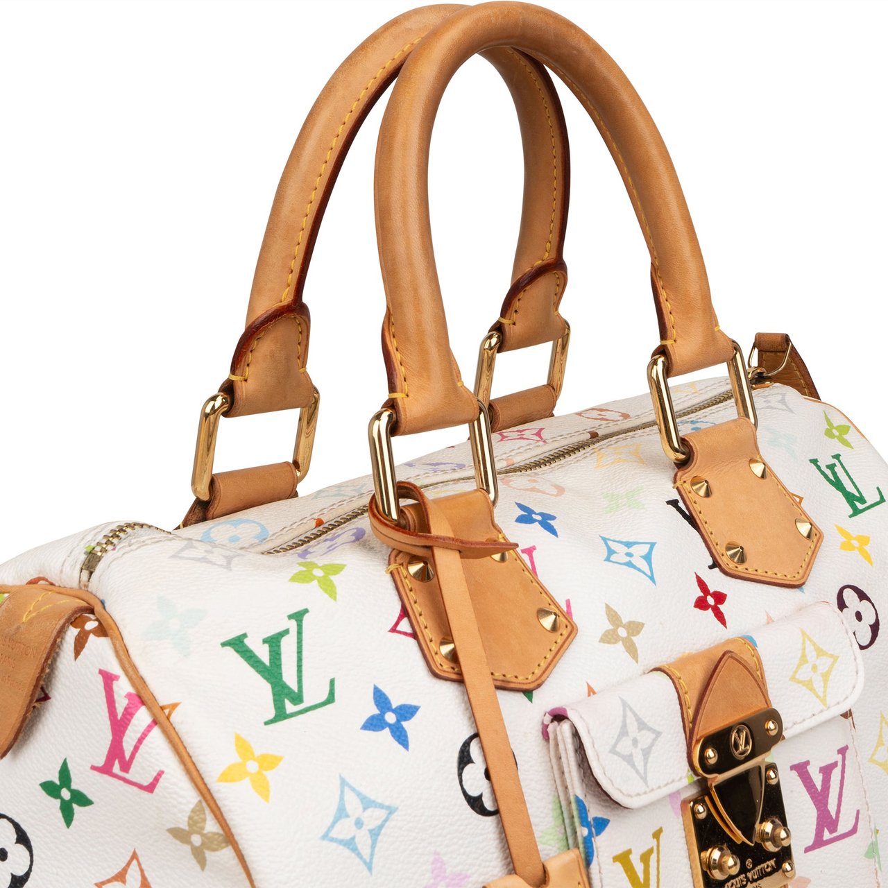 Louis Vuitton Canvas Murakami Multicolor Monogram Speedy 30 Handbag Wit