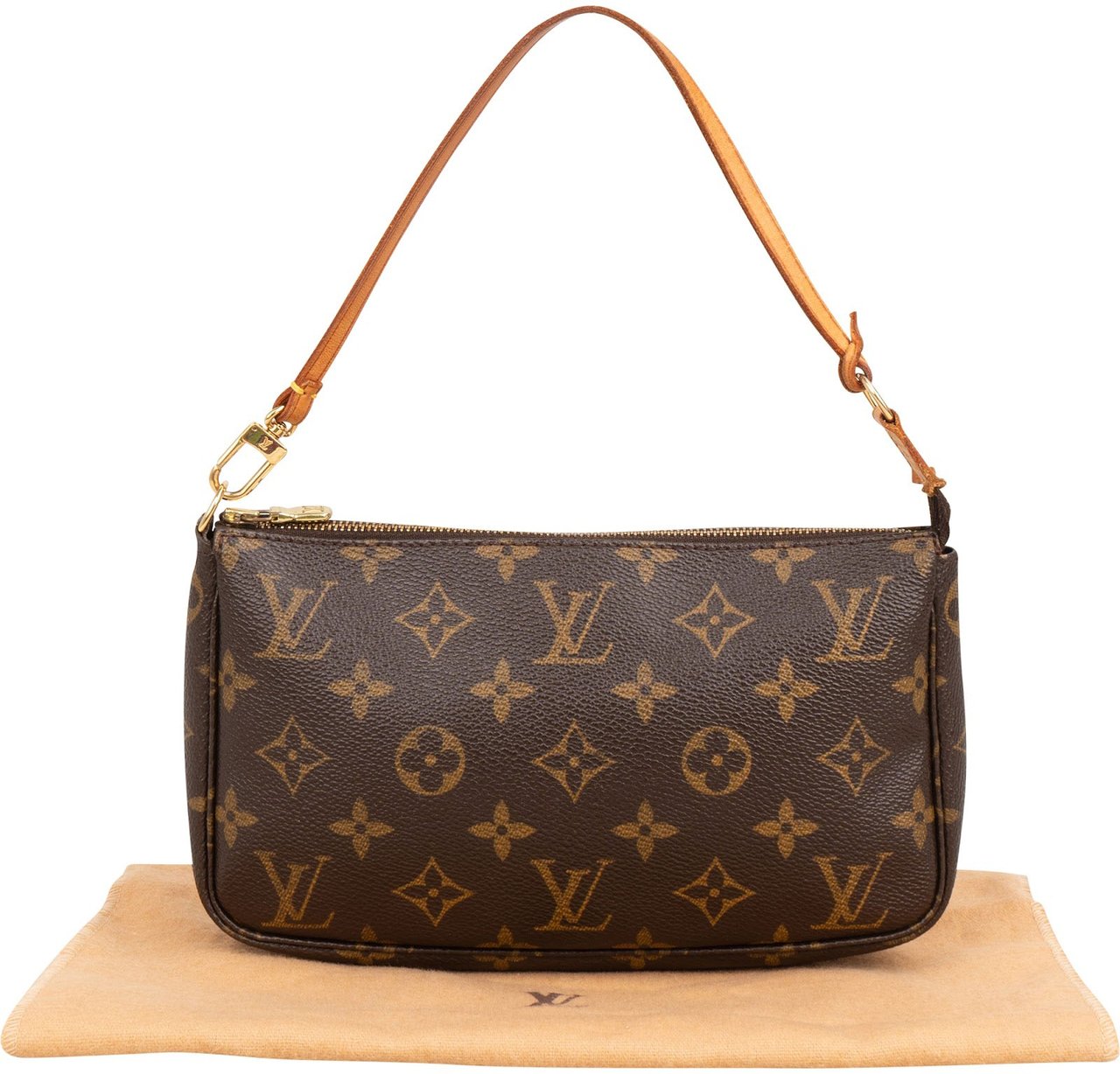 Louis Vuitton Monogram Canvas Pochette Accessoires Handbag Bruin