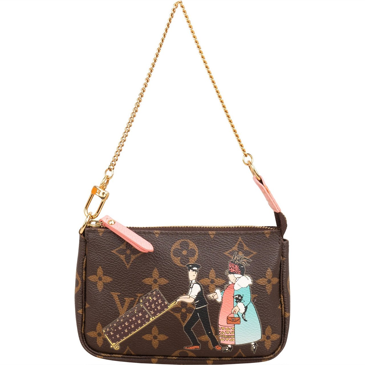 Louis Vuitton Monogram Illustre Mini Pochette Accessoires Handbag Bruin