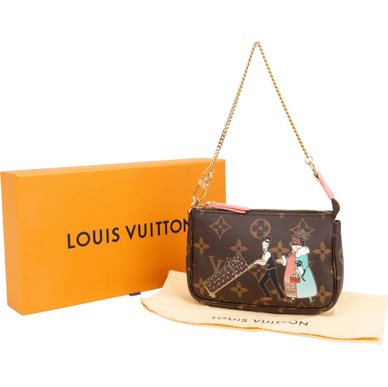 Louis Vuitton Monogram Illustre Mini Pochette Accessoires Handbag Bruin