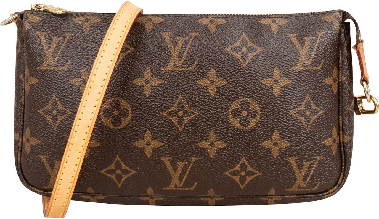 Louis Vuitton Monogram Canvas Pochette Accessoires Crossbody Bag Bruin