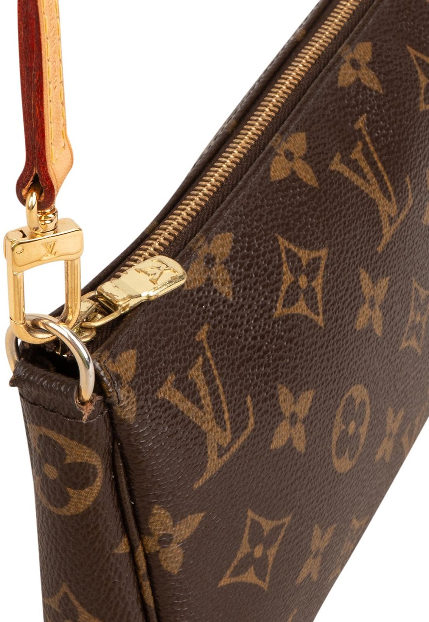 Louis Vuitton Monogram Canvas Pochette Accessoires Crossbody Bag Bruin