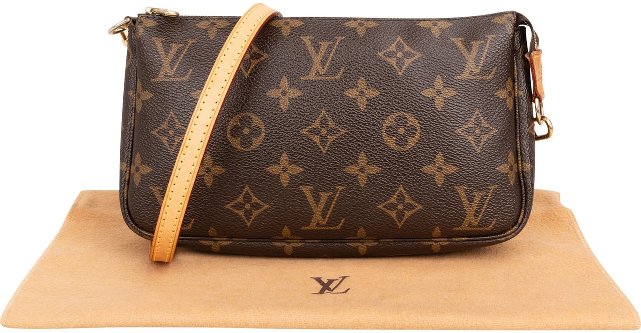 Louis Vuitton Monogram Canvas Pochette Accessoires Crossbody Bag Bruin