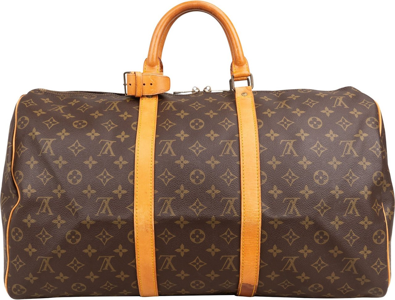 Louis Vuitton Monogram Canvas Keepall 50 Travel Bag Bruin