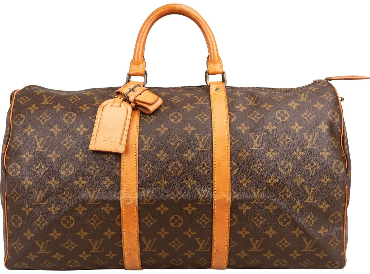 Louis Vuitton Monogram Canvas Keepall 50 Travel Bag Bruin