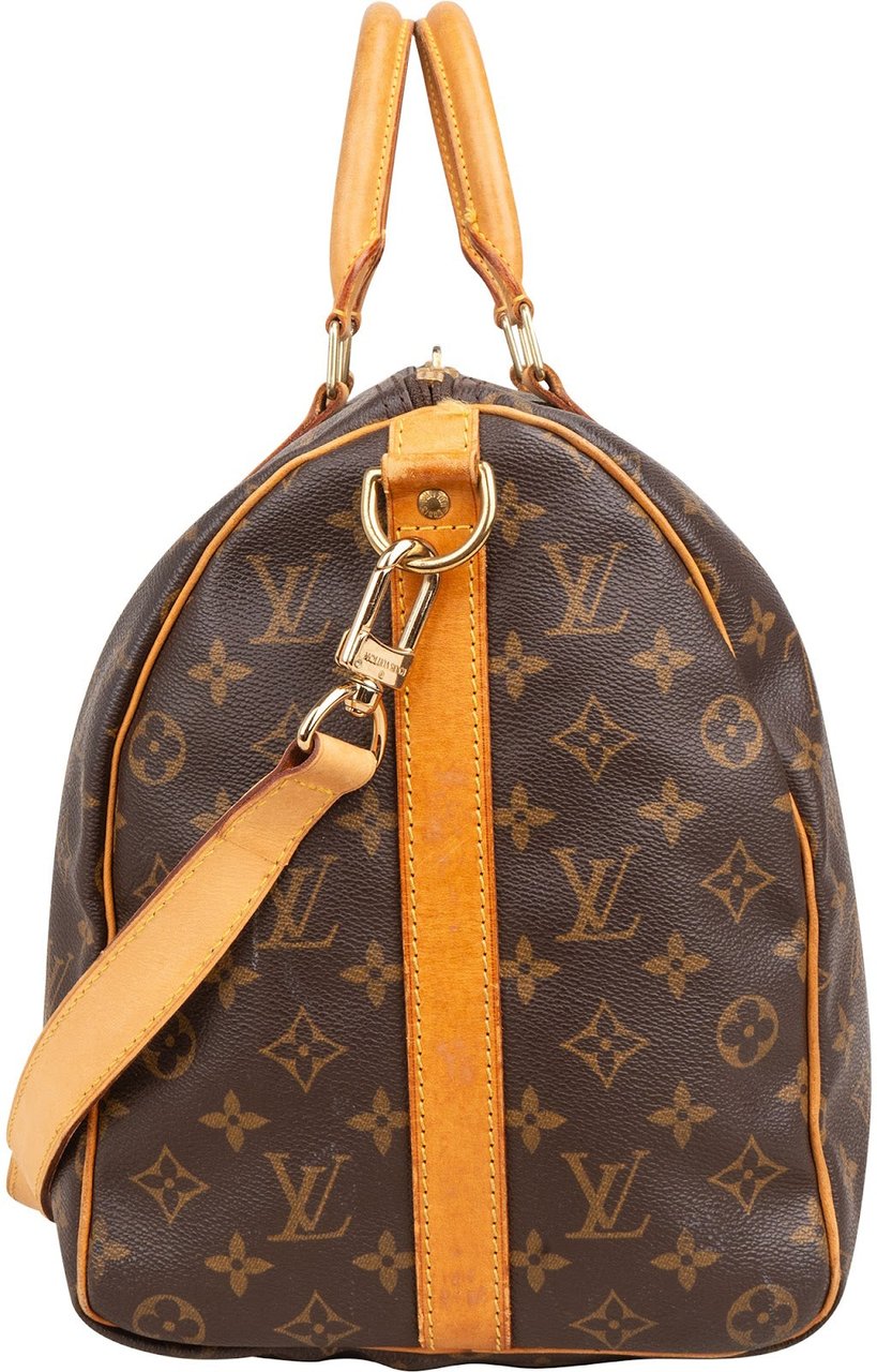 Louis Vuitton Monogram Canvas Keepall 45 Bandoulière Travel Bag Bruin