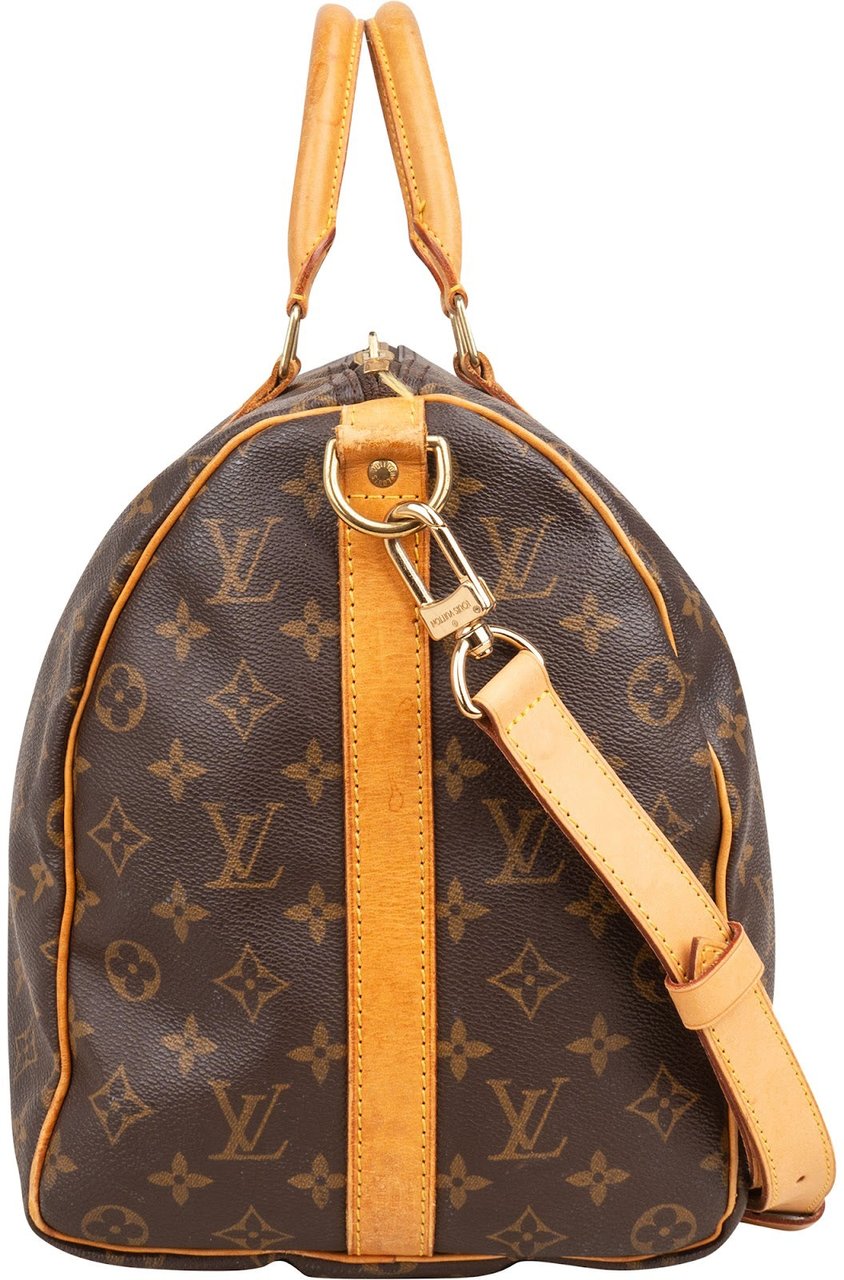 Louis Vuitton Monogram Canvas Keepall 45 Bandoulière Travel Bag Bruin