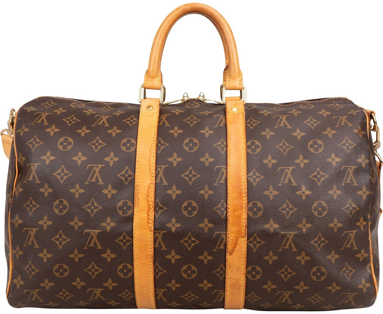 Louis Vuitton Monogram Canvas Keepall 45 Bandoulière Travel Bag Bruin