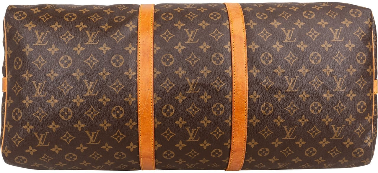 Louis Vuitton Monogram Canvas Keepall 60 Bandoulière Travel Bag Bruin