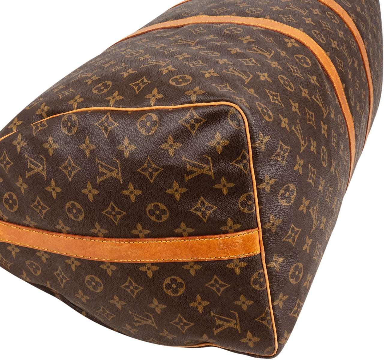 Louis Vuitton Monogram Canvas Keepall 60 Bandoulière Travel Bag Bruin