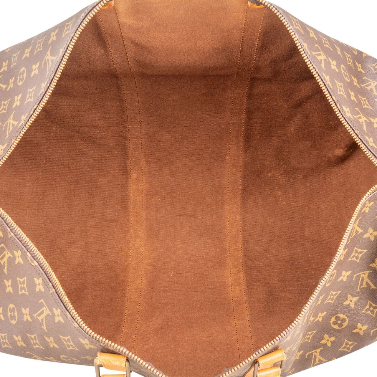 Louis Vuitton Monogram Canvas Keepall 60 Bandoulière Travel Bag Bruin