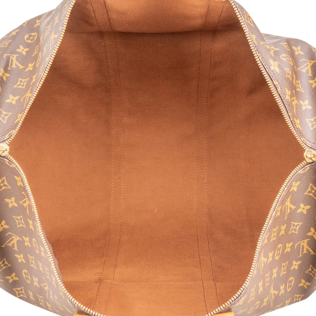Louis Vuitton Monogram Canvas Keepall 60 Bandoulière Travel Bag Bruin