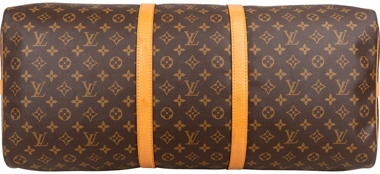Louis Vuitton Monogram Canvas Keepall 60 Bandoulière Travel Bag Bruin