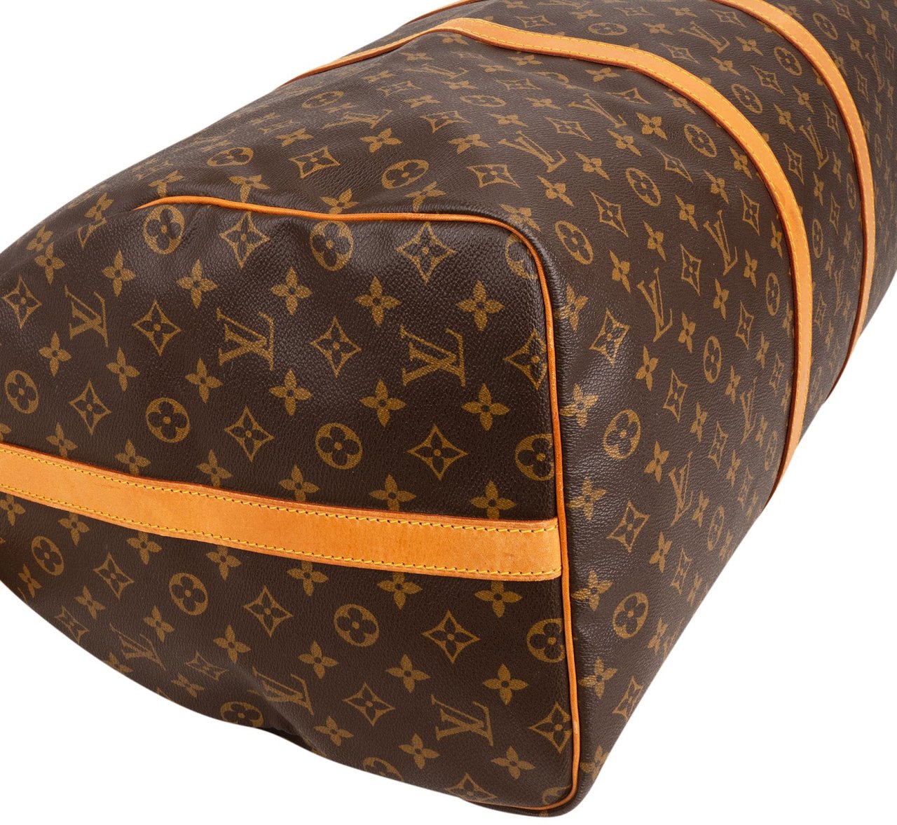 Louis Vuitton Monogram Canvas Keepall 60 Bandoulière Travel Bag Bruin