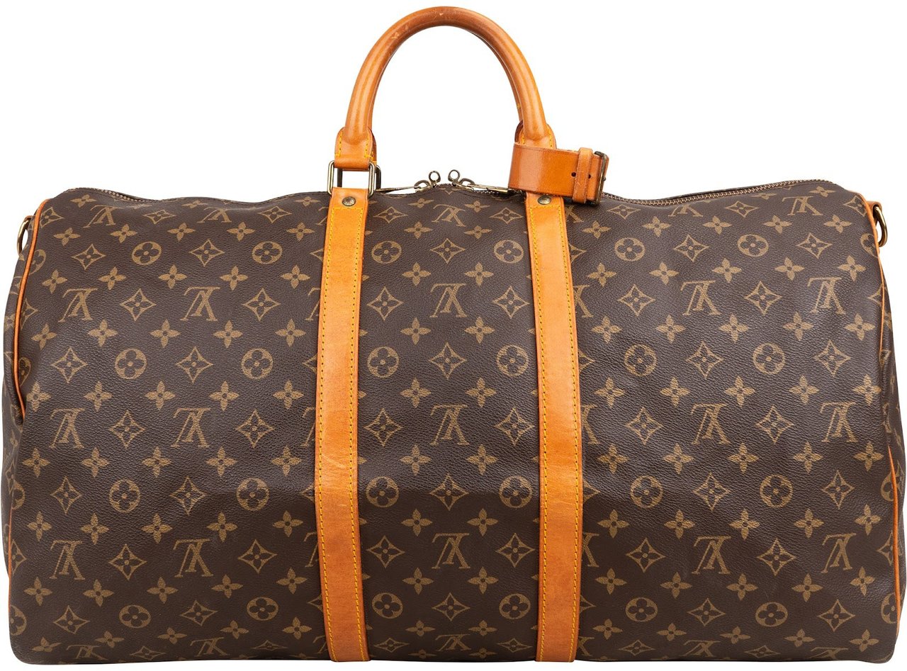 Louis Vuitton Monogram Canvas Keepall 55 Bandoulière Travel Bag Bruin
