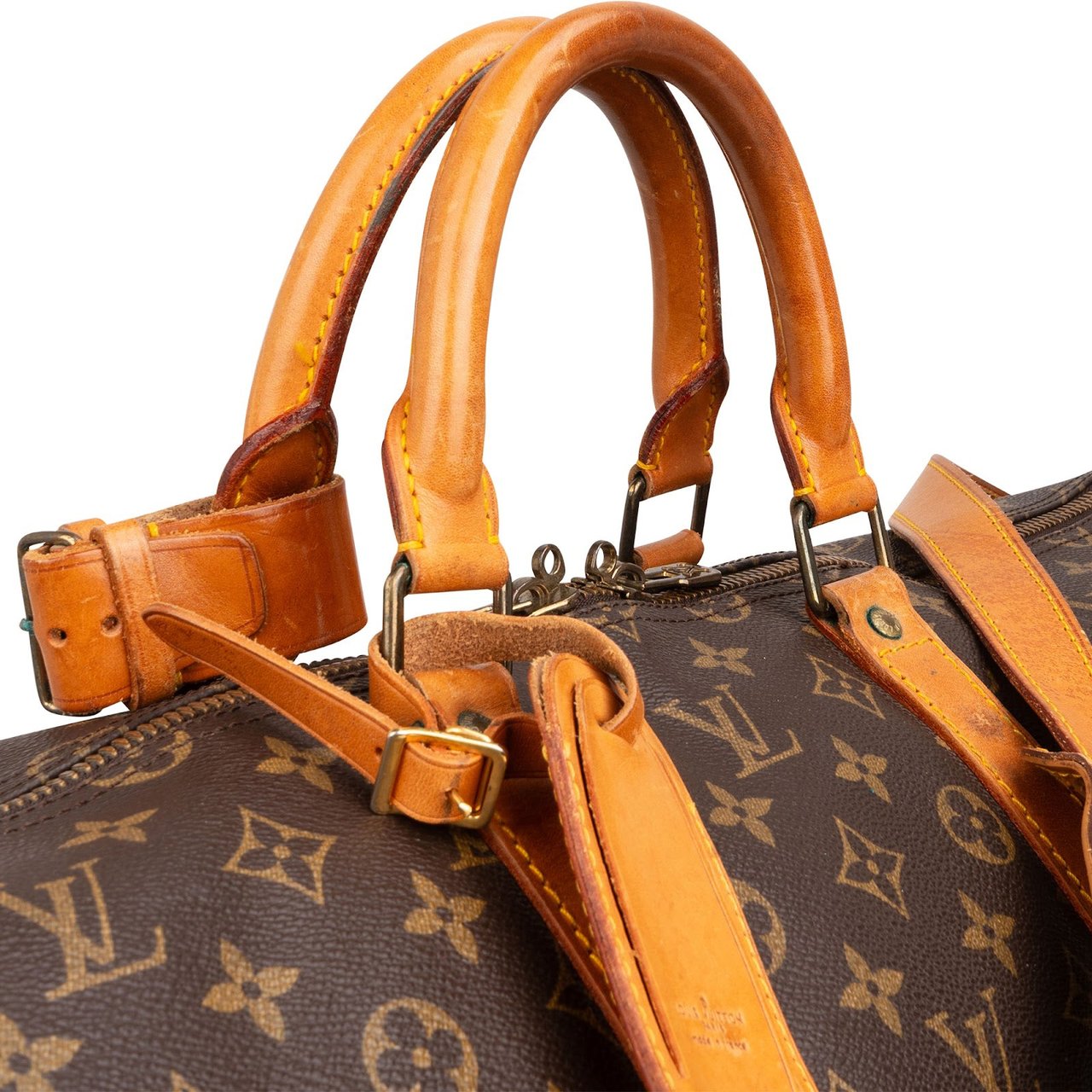 Louis Vuitton Monogram Canvas Keepall 55 Bandoulière Travel Bag Bruin