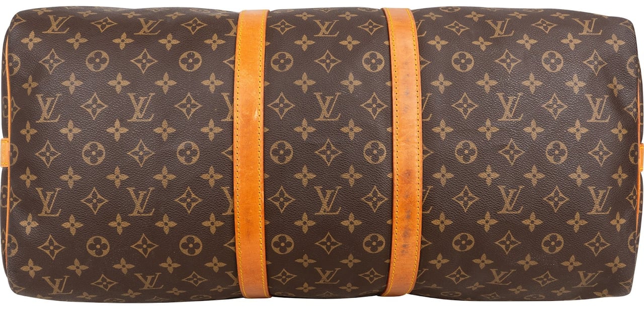 Louis Vuitton Monogram Canvas Keepall 55 Bandoulière Travel Bag Bruin