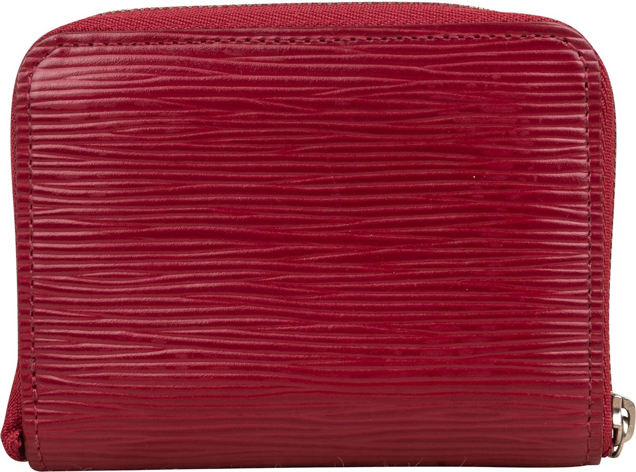 Louis Vuitton Pink Epi Leather Zippy Coin Purse Wallet Rood