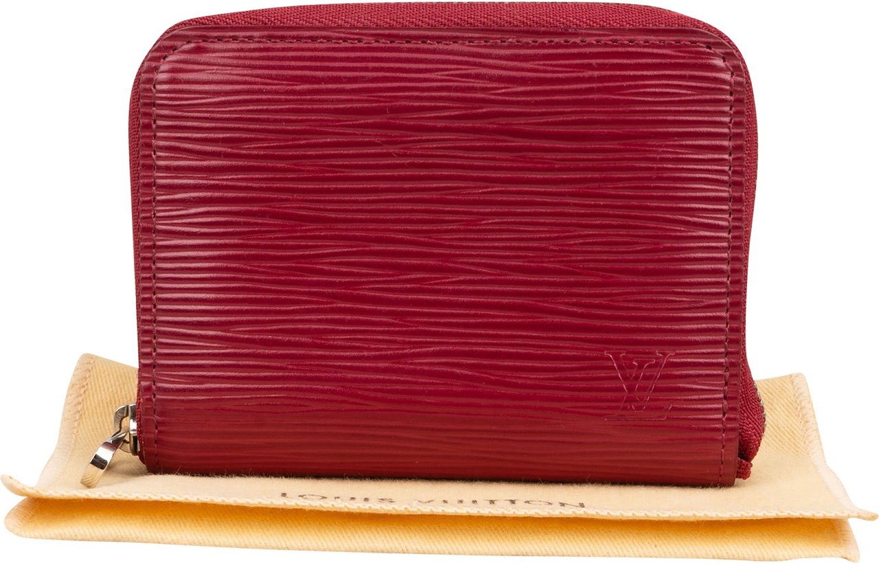 Louis Vuitton Pink Epi Leather Zippy Coin Purse Wallet Rood