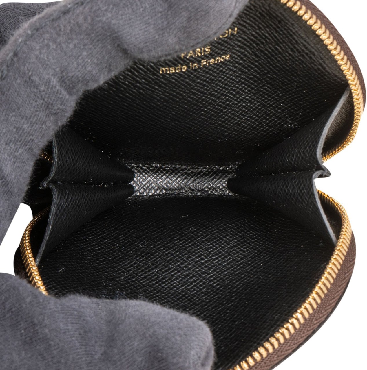 Louis Vuitton Monogram Canvas Round Coin Purse Wallet Bag Charm Bruin