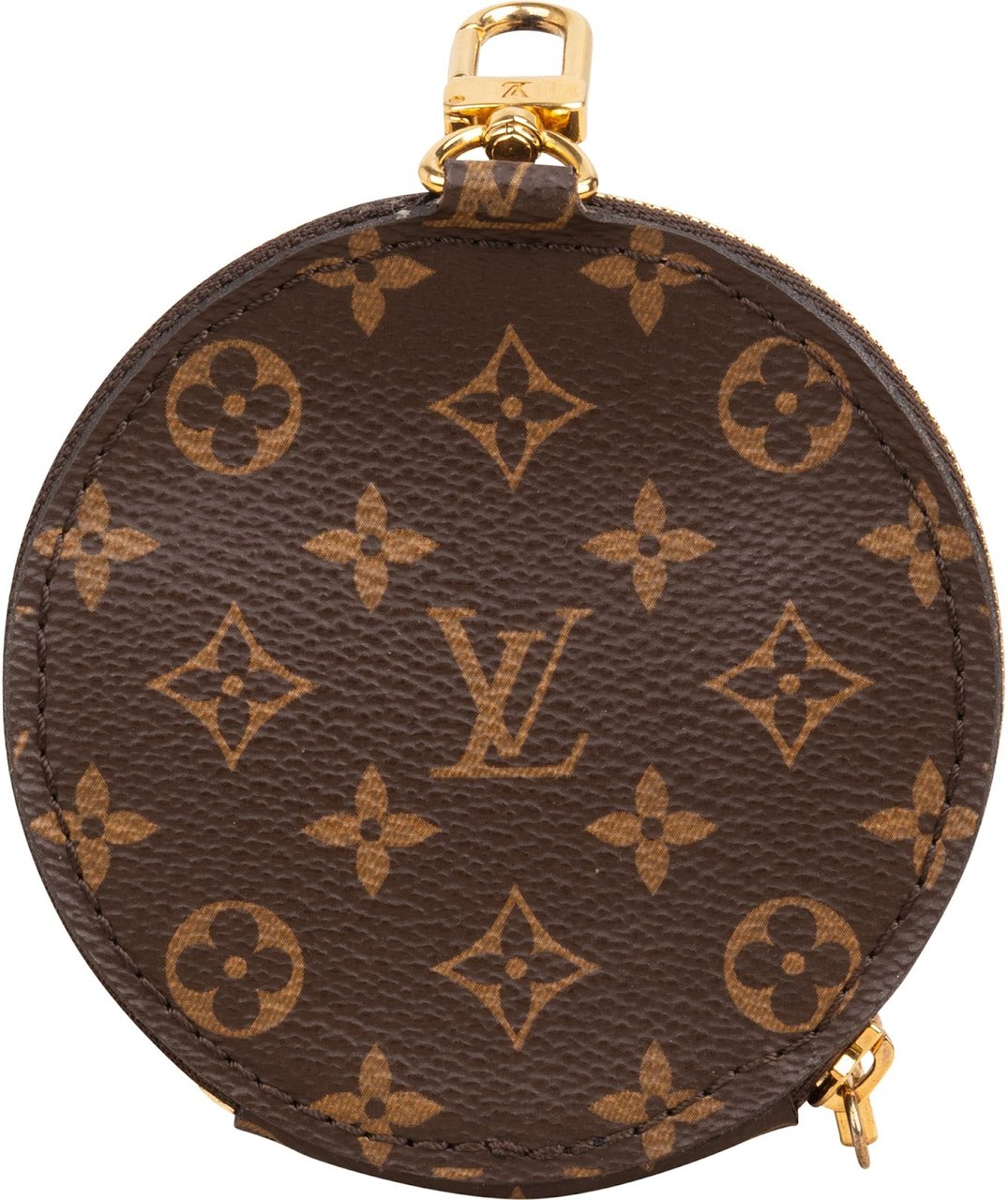 Louis Vuitton Monogram Canvas Round Coin Purse Wallet Bag Charm Bruin
