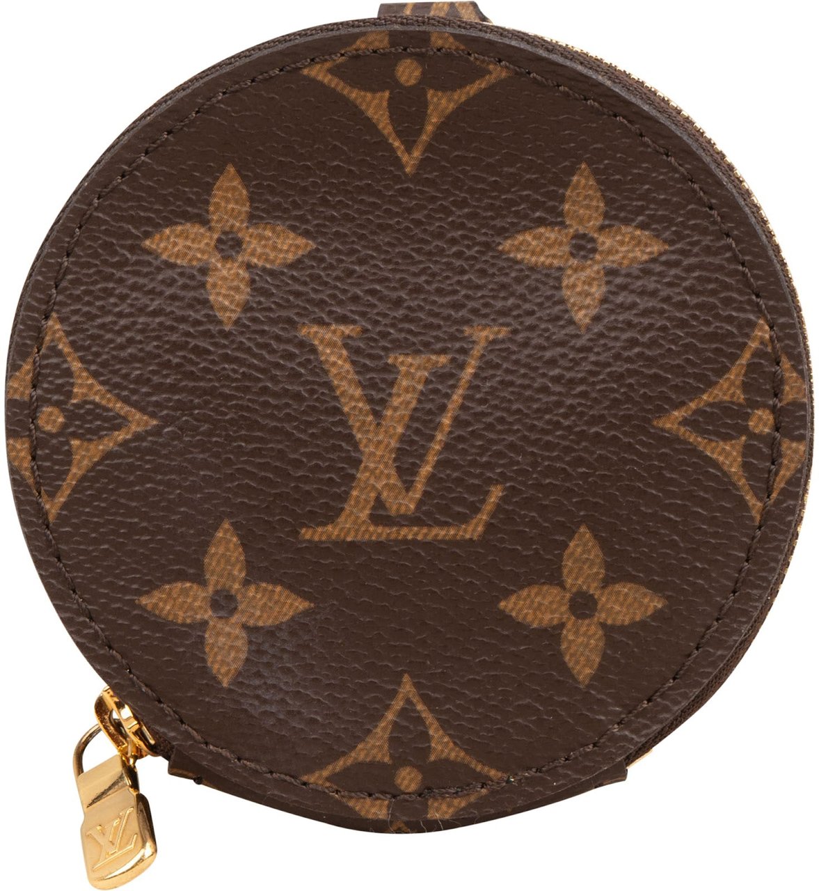 Louis Vuitton Monogram Canvas Round Coin Purse Wallet Bag Charm Bruin