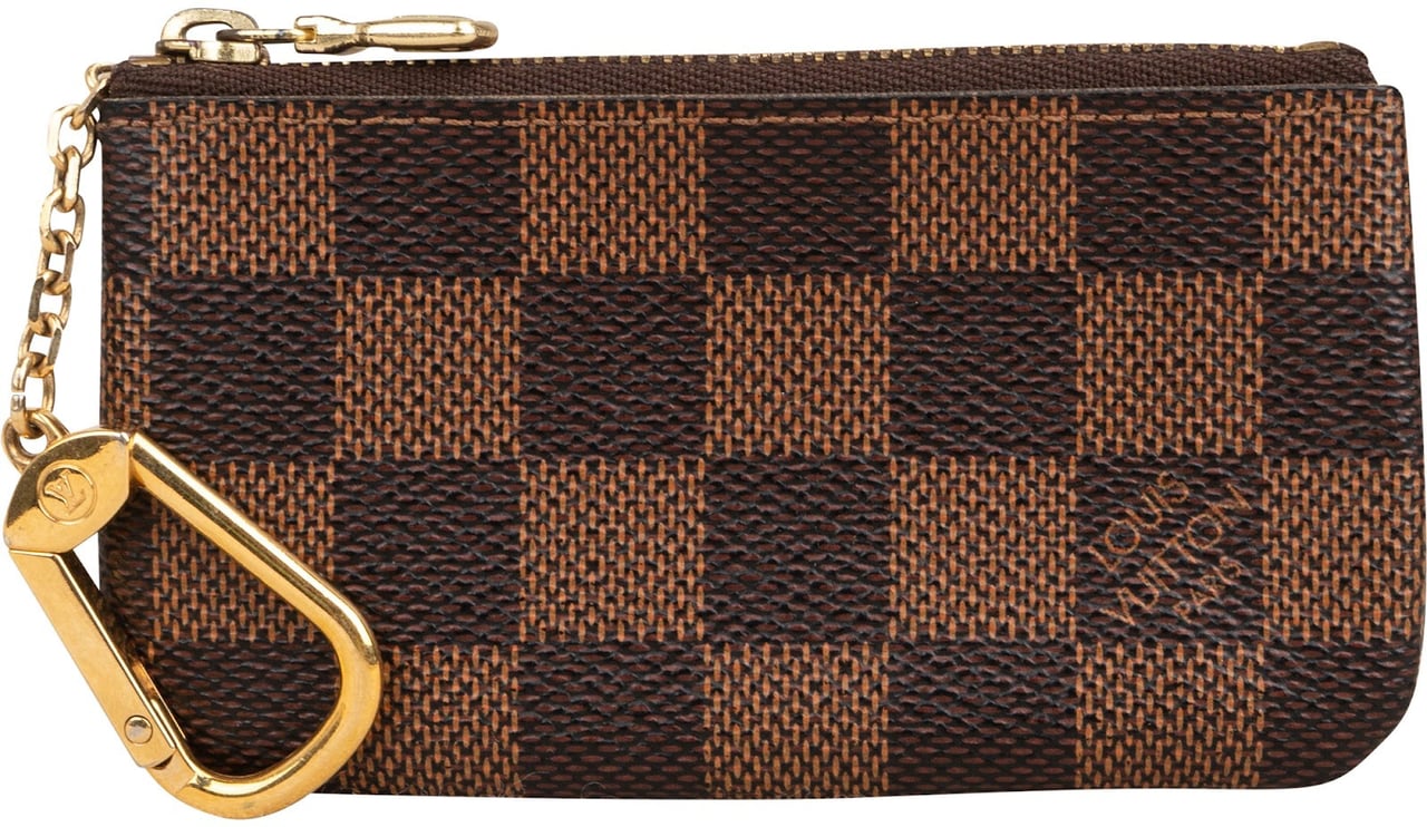 Louis Vuitton Monogram Damier Ebene Cles Key Pouch Wallet Bruin