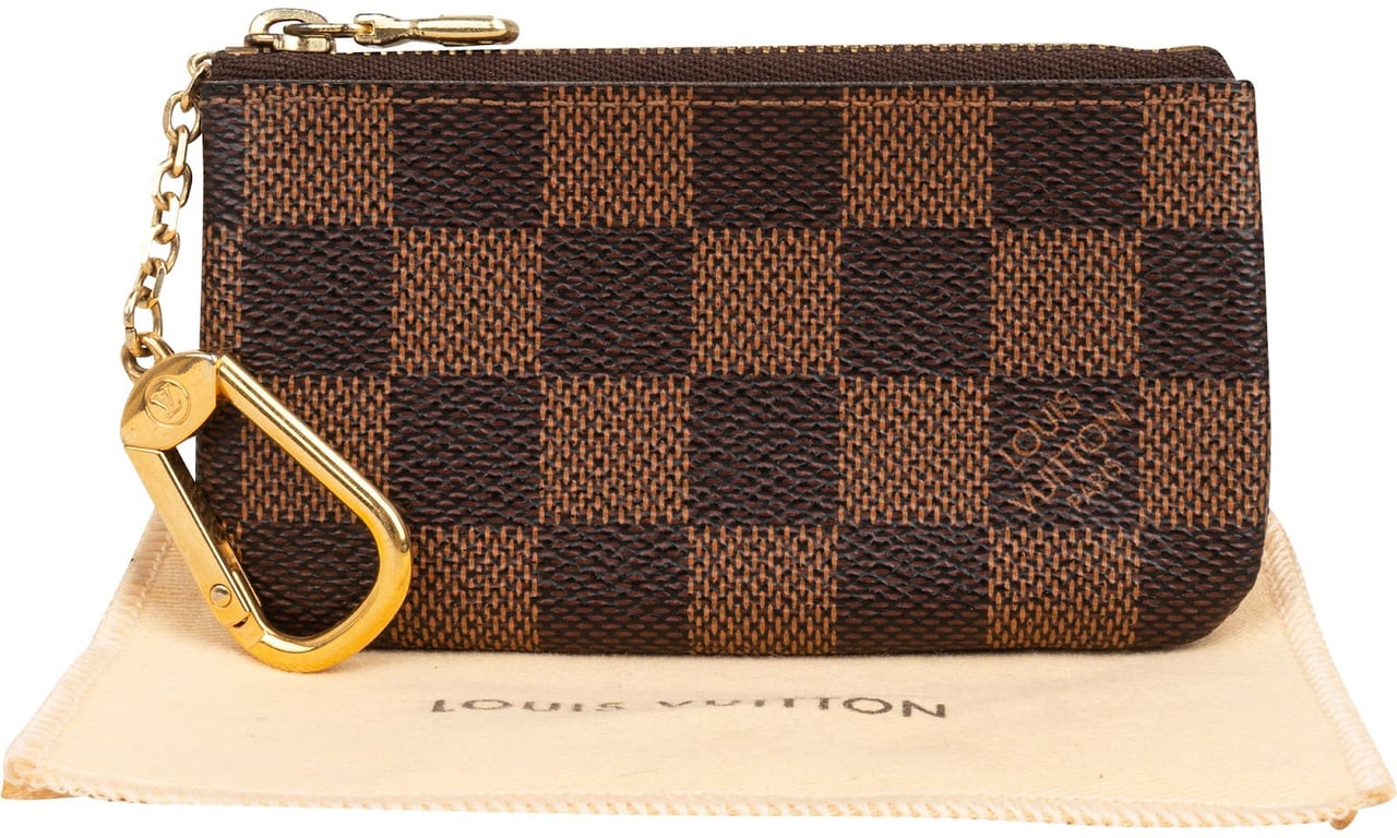 Louis Vuitton Monogram Damier Ebene Cles Key Pouch Wallet Bruin