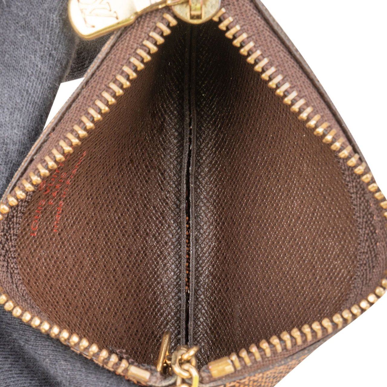 Louis Vuitton Monogram Damier Ebene Cles Key Pouch Wallet Bruin