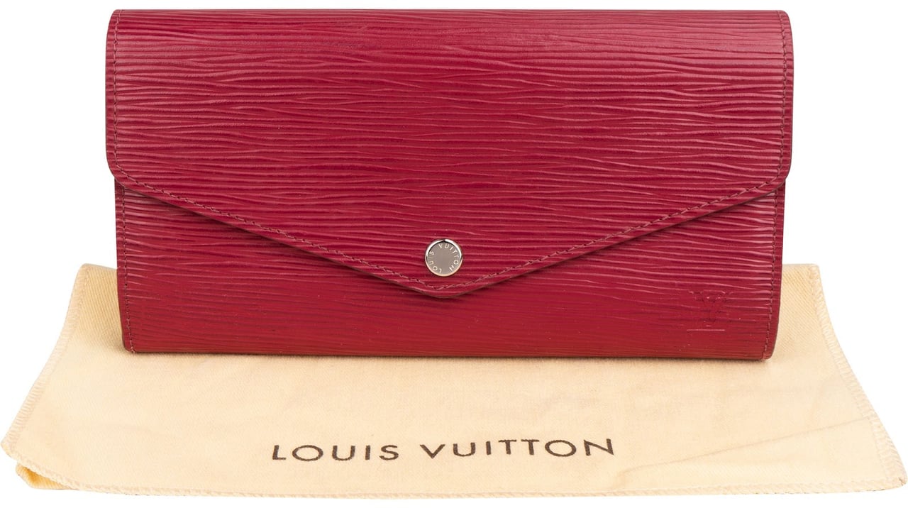 Louis Vuitton Fuchsia Epi Leather Sarah Wallet Roze