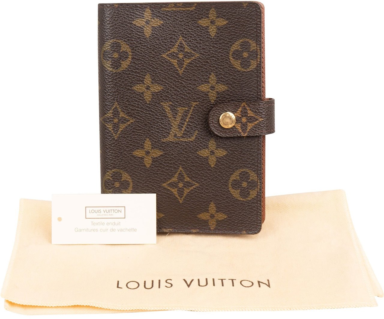 Louis Vuitton Monogram Canvas Card Holder Passport Cover Bruin