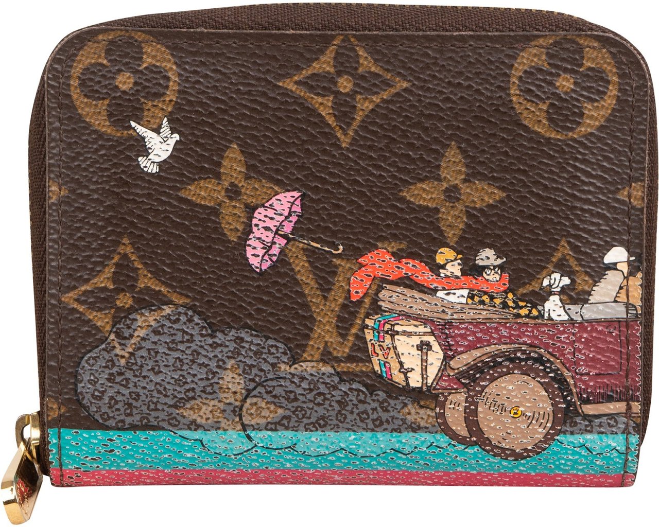 Louis Vuitton Monogram Illustré Transatlantic Zippy Coin Purse Wallet Bruin