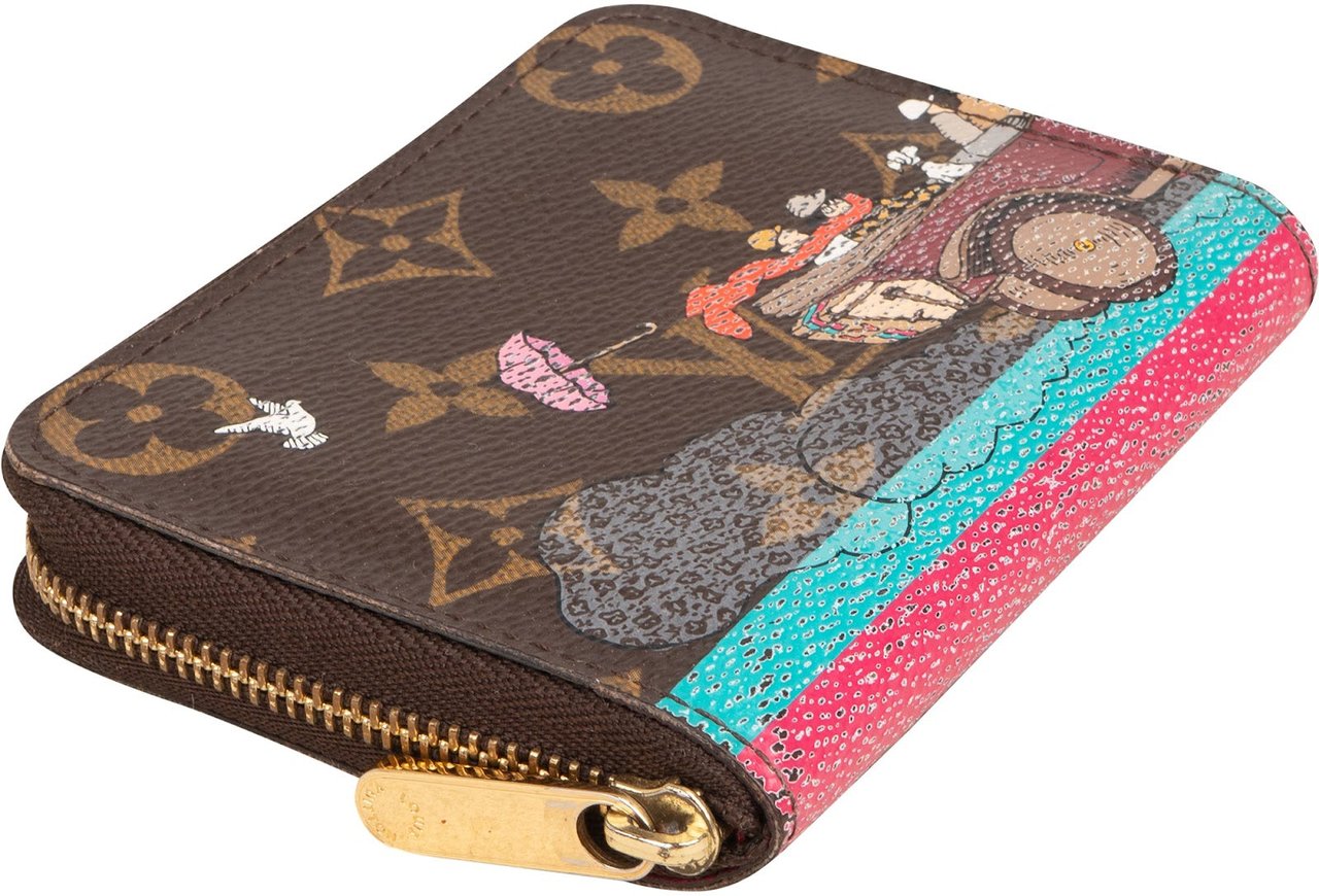 Louis Vuitton Monogram Illustré Transatlantic Zippy Coin Purse Wallet Bruin
