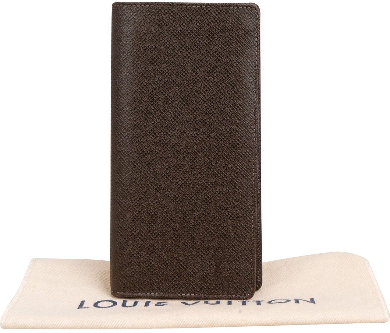 Louis Vuitton Brun Taiga Leather Brazza Wallet Bruin