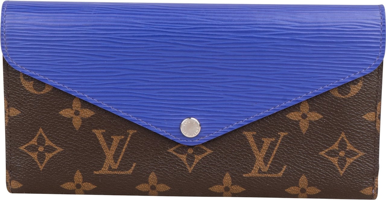 Louis Vuitton Blue Epi Leather Monogram Canvas Sarah Wallet Bruin