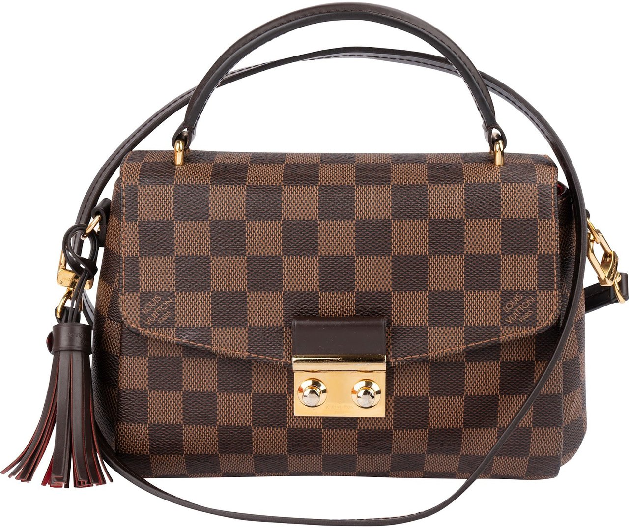 Louis Vuitton Monogram Damier Ebene Croisette Handbag Bruin