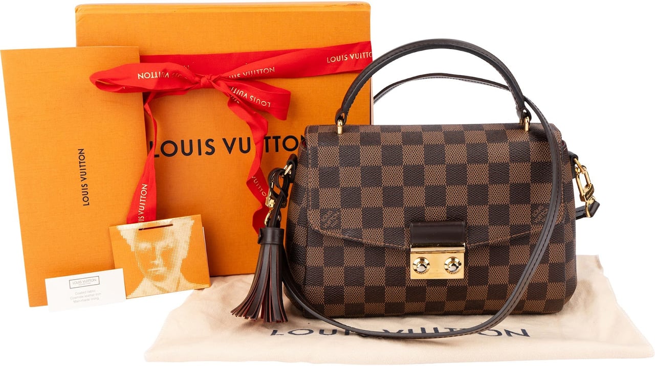 Louis Vuitton Monogram Damier Ebene Croisette Handbag Bruin