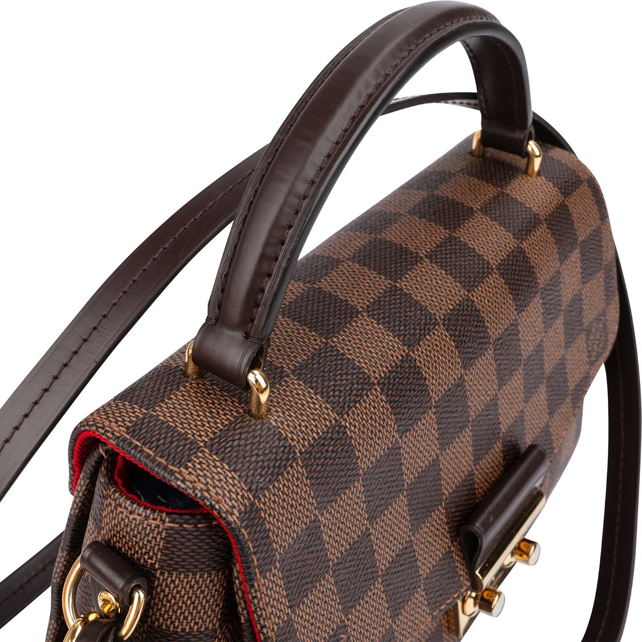 Louis Vuitton Monogram Damier Ebene Croisette Handbag Bruin