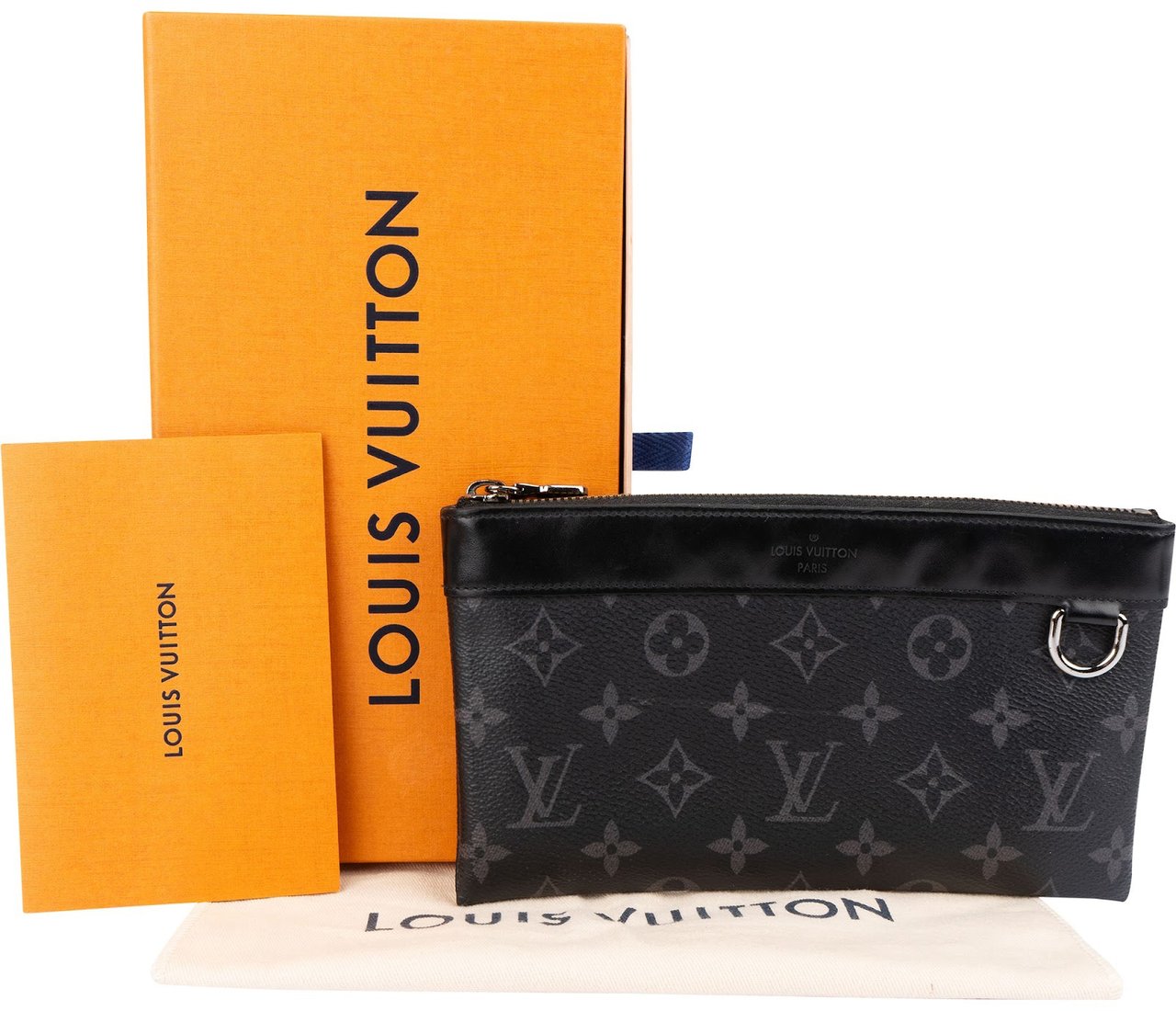 Louis Vuitton Monogram Eclipse Pochette Discovery PM Clutch Zwart