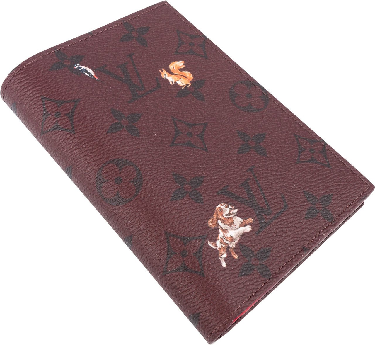 Louis Vuitton Limited Monogram Animals Passport Cover Rood